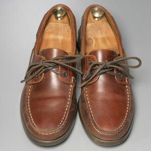 GN7716//*パラブーツ/Paraboot*バース/BARTH/メンズ6.5/レザーデッキシューズ/モカシンシューズ/革靴/茶/ブラウンの画像5