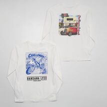 TH2363 CHALLENGER/チャレンジャー*2点セット*長袖Tシャツ*ホワイト系*コットン*バックプリント*カットソー*メンズ*size*M_画像1