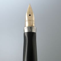 TH1272◎初期 PARKER パーカー 75 シズレ フラットトップ スターリングシルバー 14金 刻印:14K 63 万年筆 筆記具 0目盛り コンバーター付_画像9