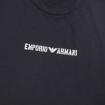 GP9529□エンポリオアルマーニ/EMPORIO ARMANI*ロゴプリント*クルーネック/丸首*Tシャツ/カットソー*ブラック系/黒系*メンズ*sizeXS_画像5