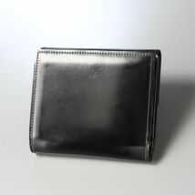 ME8177◎Paul Smith ポールスミス コードバン 馬革 3つ折り財布 革財布 ミニウォレット レザーウォレット 小銭入れあり ブラック_画像2