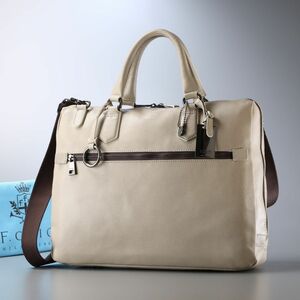 MG2715// Italy made *F.CLIO/ef clio * shoulder attaching /2way leather briefcase / business bag / bag 