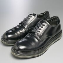 GP9498//イタリア製*プラダ/PRADA*メンズ9.5/プレーントゥ/レザーシューズ/革靴/黒/ブラック_画像2