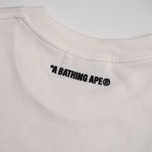 GO8713□ア ベイシング エイプ/A BATHING APE*ワッペン*ロゴ刺繍*半袖*Tシャツ/カットソー*ホワイト系/白系*メンズ*sizeS_画像7