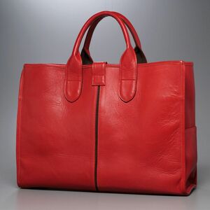 TH5693* Италия производства Orobianco Orobianco A4 размер соответствует натуральная кожа большая сумка ручная сумочка сумка оттенок красного 