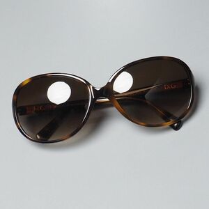 MF7145* unused Dolce & Gabbana side Logo oval sunglasses big frame DG4186PD Habana brown group 61*16 135