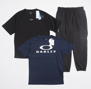 TH0542* не использовался содержит Oacley /OAKLEY 3 позиций комплект мужской L/XL короткий рукав футболка + тренировочные штаны FOA405179/FOA405190/FOA04209 чёрный / темно-синий серия 