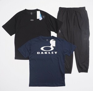 TH0542◇未使用含む オークリー/OAKLEY 3点セット メンズL/XL 半袖Tシャツ＋トレーニングパンツ FOA405179/FOA405190/FOA04209 黒/紺系