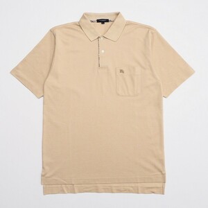 TH0306* Burberry BURBERRY LONDON men's L deer. . polo-shirt with short sleeves pull over Mark embroidery beige group 
