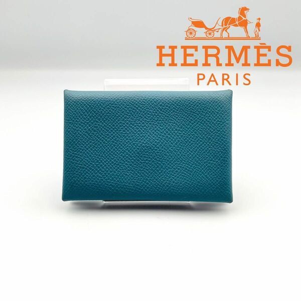 ★本物保証★HERMES/エルメス/ガルヴィ/カードケース/名刺入れ/ブルー/レザー/エプソン/メンズ/レディース