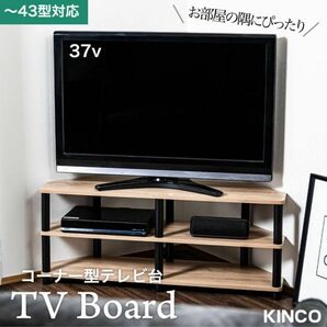 テレビ台 コーナー用 幅100cm 43型対応 収納棚 組立簡単 工具不要 TV43DB