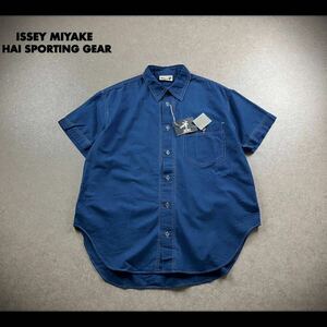 80s~90s HAI SPORTING GEAR ISSEY MIYAKE ハイスポーティングギア イッセイミヤケ インディゴ 半袖シャツ ビンテージ 検 ダンガリー デニム