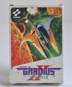 [W4043] FCソフト「GRADIUS II」/ 箱あり 説明書なし タイトル画面確認 グラディウス2 KONAMI RC832 コナミファミコンカセット 中古 現状