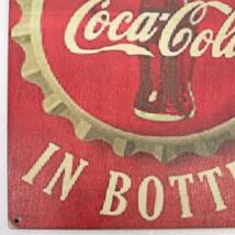 (84) コカ・コーラ Coca-Cola ベニヤ 看板 プレート レトロ_画像4
