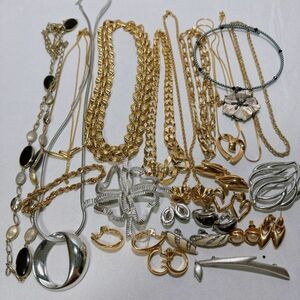 BQ all monemonet stamp brand accessory 25 point summarize approximately 510g silver Gold color necklace earrings brooch etc. 