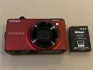 ⑨Nikon ニコン コンパクトデジタルカメラ COOLPIX S6000 クールピクス　ワインレッド