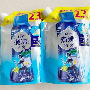 レノア 抗菌ビーズ 詰め替え 煮沸レベル消臭 スポーツ　消臭 970ml アロマジュエル　洗濯洗剤　柔軟剤　クールリフレッシュ&シトラス　2個