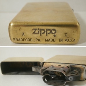 1994年製 ZIPPO SOLID BRASS 無地 シンプル 金色 ケース付き 90s Vintage ソリッドブラスの画像3