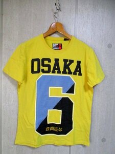 f148　スーパードライ大阪　Superdry大阪　プリントTシャツ　サイズL　黄色　35-8 