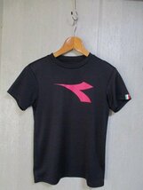 f143　ディアドラ　DIADORA　半袖Tシャツ　サイズL　紺　21-8_画像3