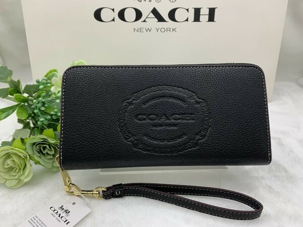 コーチ COACH 長財布 財布 ヘリテージ ウォレット ブラック 黒 誕生日 贈り物 ギフト ブランド ロング ジップ 新品 未使用 CN353 C343