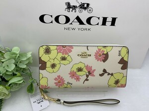 コーチ COACH 長財布 財布 アコーディオン ウォレット 贈り物 ギフト ラウンドジップ ファッション 花柄 レディース 新品未使用 C1798 A344