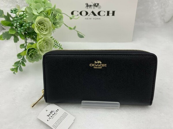 コーチ COACH 長財布 財布 レディース ブラック 黒 プレゼント 贈り物 シグネチャー ロング ジップ 新品 未使用 ファッション F52372 C218