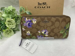 コーチ COACH 長財布 財布 花柄 ブランド 母の日 レディース プレゼント シグネチャー ロング ジップ 新品未使用 ファッション F73345 C182