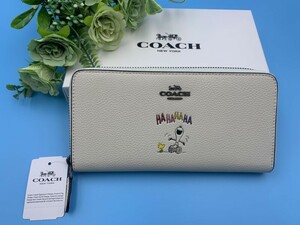 コーチ COACH 長財布 財布 ウォレット アイボリー レザー スヌーピーコラボ レディース プレゼント シグネチャー 新品 未使用 16122B C320Z