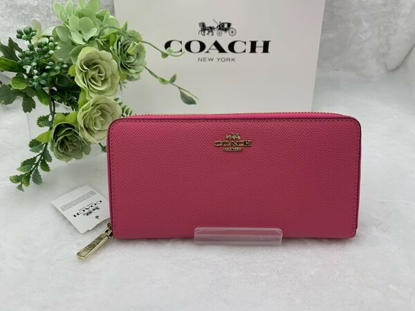 コーチ COACH 長財布 財布 レディース ピンク プレゼント ギフト ロング ジップ ラウンドファスナー 新品 未使用 ファッション F52372 C221