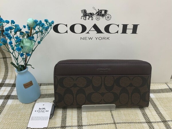 コーチ COACH 長財布 財布 メンズ レディース アウトレット プレゼント 贈り物 シグネチャー ロング ジップ 新品 ファッション F75000 A189