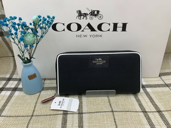 コーチ COACH 長財布 財布 レディース プレゼント レザー パイピングブ ラックマルチ ギフト ロング ジップ 新品 未使用 F12585 A167Z