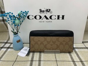 コーチ COACH 長財布 財布 ウォレット アコーディオン ブランド 誕生日 シグネチャー ロング ジップ 新品 未使用 ファッション F58112 A293