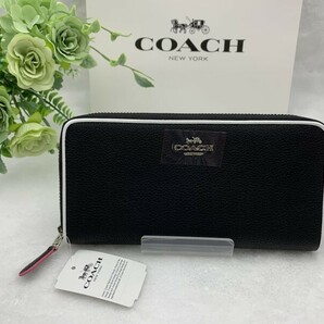 コーチ COACH 長財布 財布 レディース プレゼント レザー パイピングブ ラックマルチ ギフト ロング ジップ 新品 未使用 F12585 A167Z