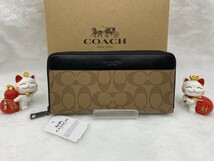 コーチ COACH 長財布 財布 ウォレット ブランド 誕生日 プレゼント 贈り物 シグネチャー ジップ ファッション 新品 未使用 F58112 A293Z_画像1