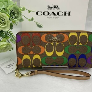 コーチ COACH 長財布 財布 レインボー レディース シグネチャー ラウンドファスナー ロング ジップ 新品 未使用 ファッション C4537 A138