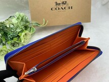 COACH コーチ 長財布 財布 ロゴ オレンジ 青 ブルー レディース プレゼント ギフト ロング ジップ 新品 未使用 ファッション C6699 A078Z_画像10