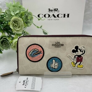 コーチ COACH 長財布 財布 シグネチャーxディズニーコラボ グレイシャーホワイトマルチ ミッキー プレゼント 贈り物 新品未使用 F3733 C237