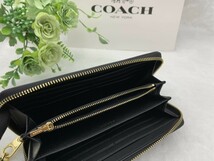 コーチ COACH 長財布 財布 プレゼント 贈り物 ギフト ロング ジップ ストラップ付き ブラック黒 シンプル 誕生日 記念日 ブランド A215_画像10