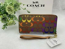 コーチ COACH 長財布 財布 レインボー レディース シグネチャー ラウンドファスナー ロング ジップ 新品 未使用 ファッション C4537 A138_画像3