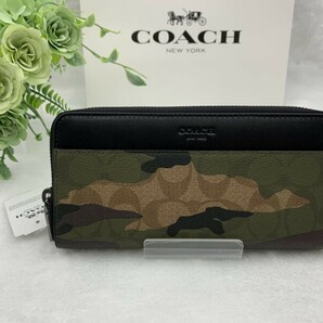 コーチ COACH 長財布 財布 迷彩柄 プレゼント 贈り物 ロング ジップ ウォレット ラウンドファスナー メンズ ギフト 新品 ファッション A155