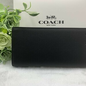 コーチ COACH 長財布 財布 メンズ ブラック黒 シンプル 二つ折り長財布 プレゼント 贈り物 新品 未使用 ファッション F74978 C136