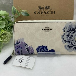 コーチ COACH 長財布 財布 レディース 花柄 プレゼント 贈り物 ギフト シグネチャー ロング ジップ 新品 未使用 ファッション C6656 C174