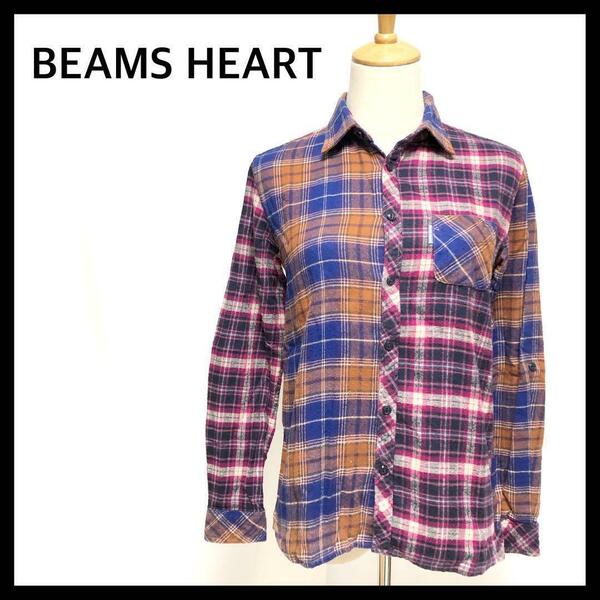 BEAMS HEART ビームスハート 長袖 シャツ チェック柄 コットン