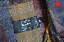 希少 美品IKE BEHARアイクベーハー チェック柄 シャツ USA製 ビンテージ ヴィンテージ 茶511O_画像4
