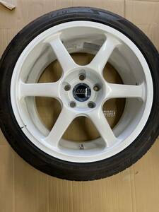 中古 ヨコハマ ADVAN AVS MODEL6 モデル6 17×8.0j+35 5/114.3 ラウフェン215/45R17 おまけタイヤ2本セット！ ドリ車 ドリケツ ケツバキ