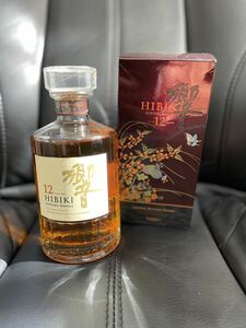 *1 jpy rare .12 year whisky design package design four season flowers and birds map old Suntory box attaching japa needs whisky *