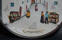 【寂】イタリア製 アルベロベッロ 色絵『風景文』壁掛け 皿 飾皿 s60513_画像2