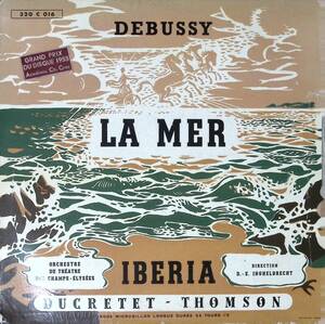 【定盤】アンゲルブレヒト指揮　ドビュッシー 交響詩「海」仏Ducrete Thomson 石造ラベルフラット盤 320C016