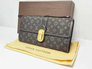 売り切り 大特価 LOUIS VUITTON ルイヴィトン ポルトフォイユ・サラ M63006 イディール フザン ダークブラウン 二つ折り長財布 箱付き 中古